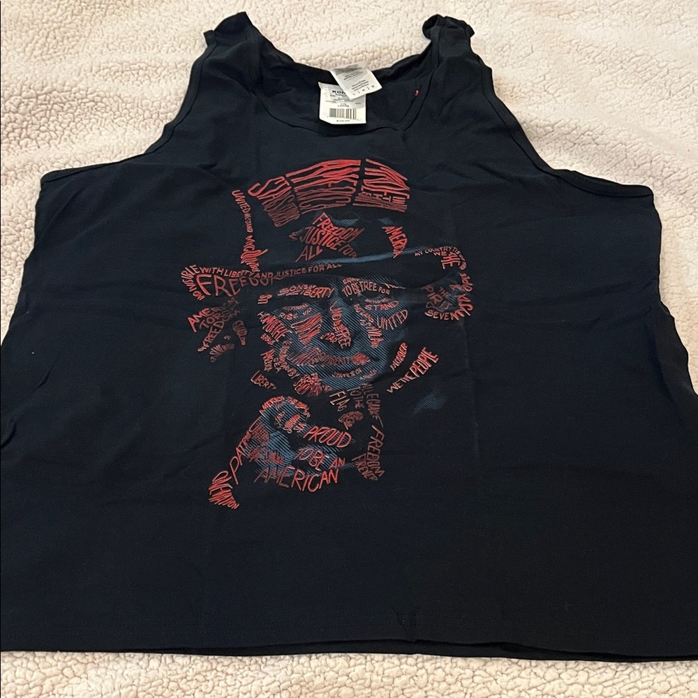 Gildan Black Tank Top with Uncle Sam Graphic